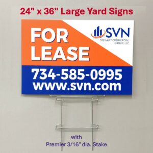 4mm Coroplast Yard Signs 24" x 36"